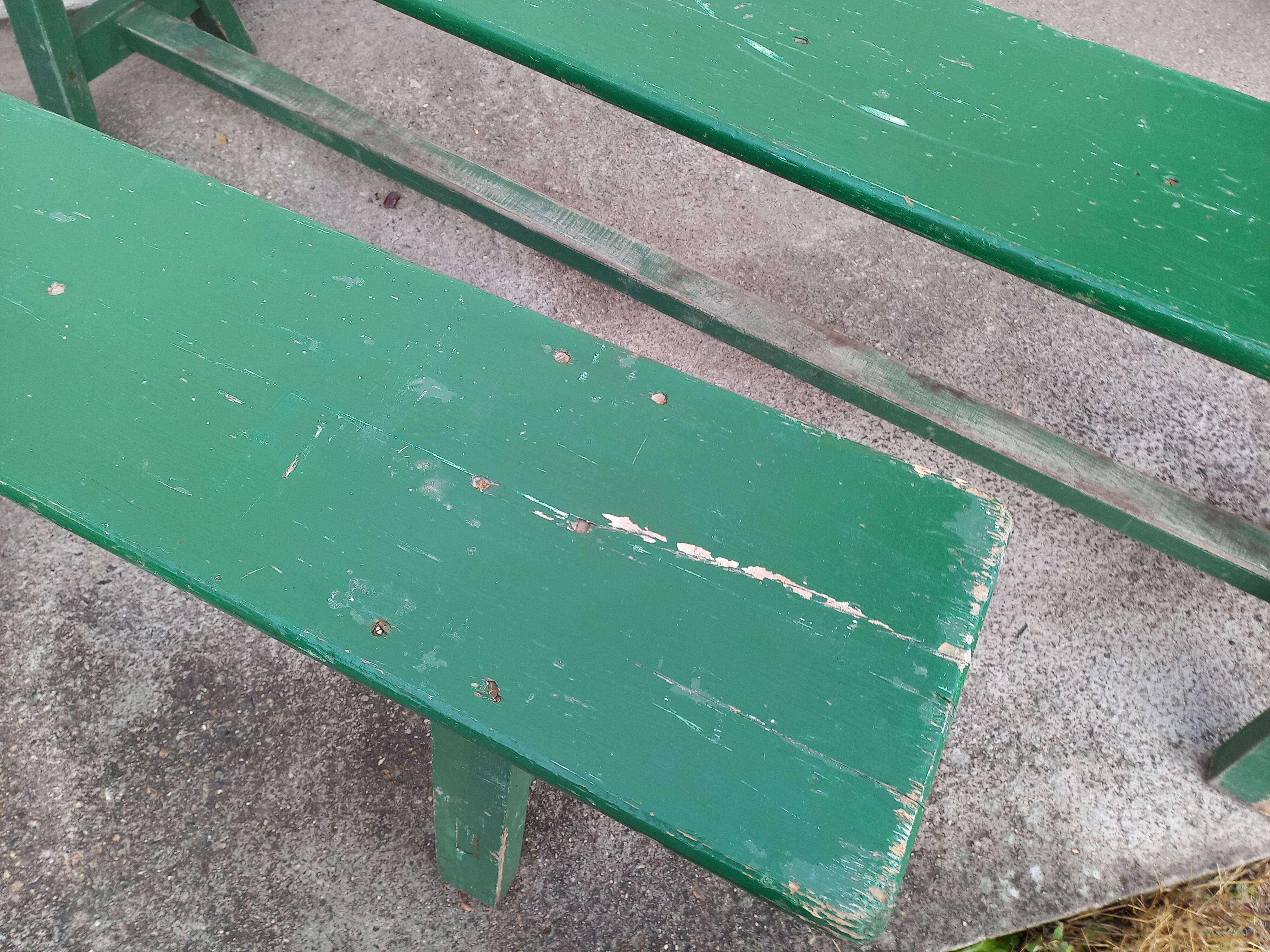Benches of guinguettes, lot of 5