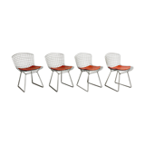 Set of 4 chrome side chairs by Harry Bertoia for Knoll