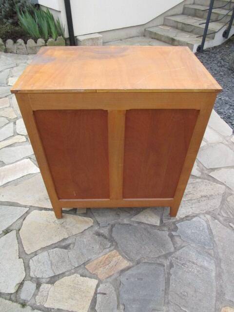 Small antique wooden work or storage cabinet.