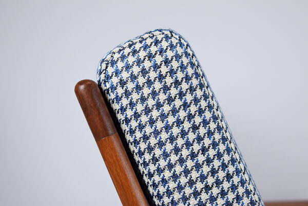 fauteuil scandinave « Stefan » icône rembourré années 1960, pied de poule, teck