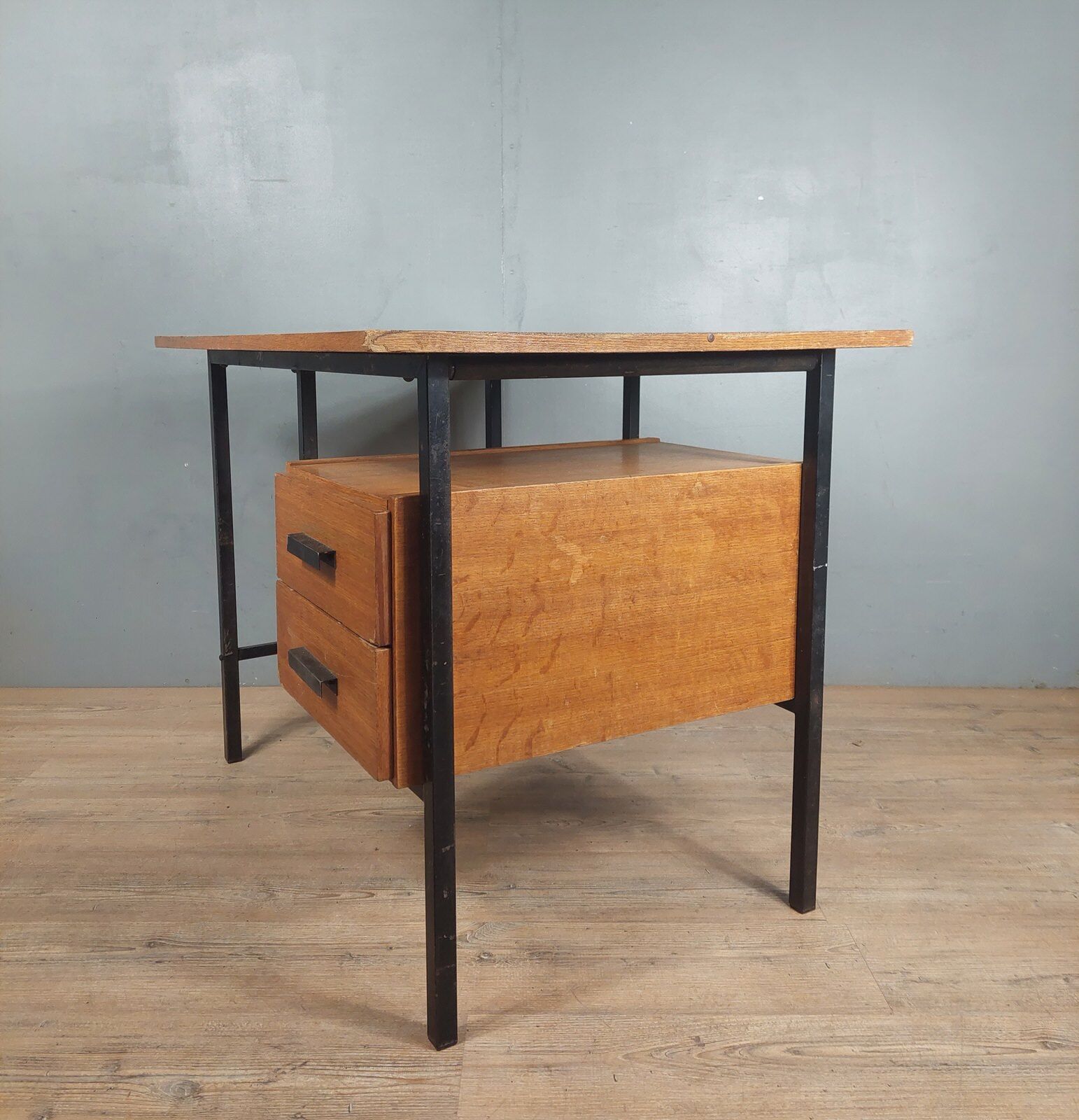 Vintage wood and iron desk