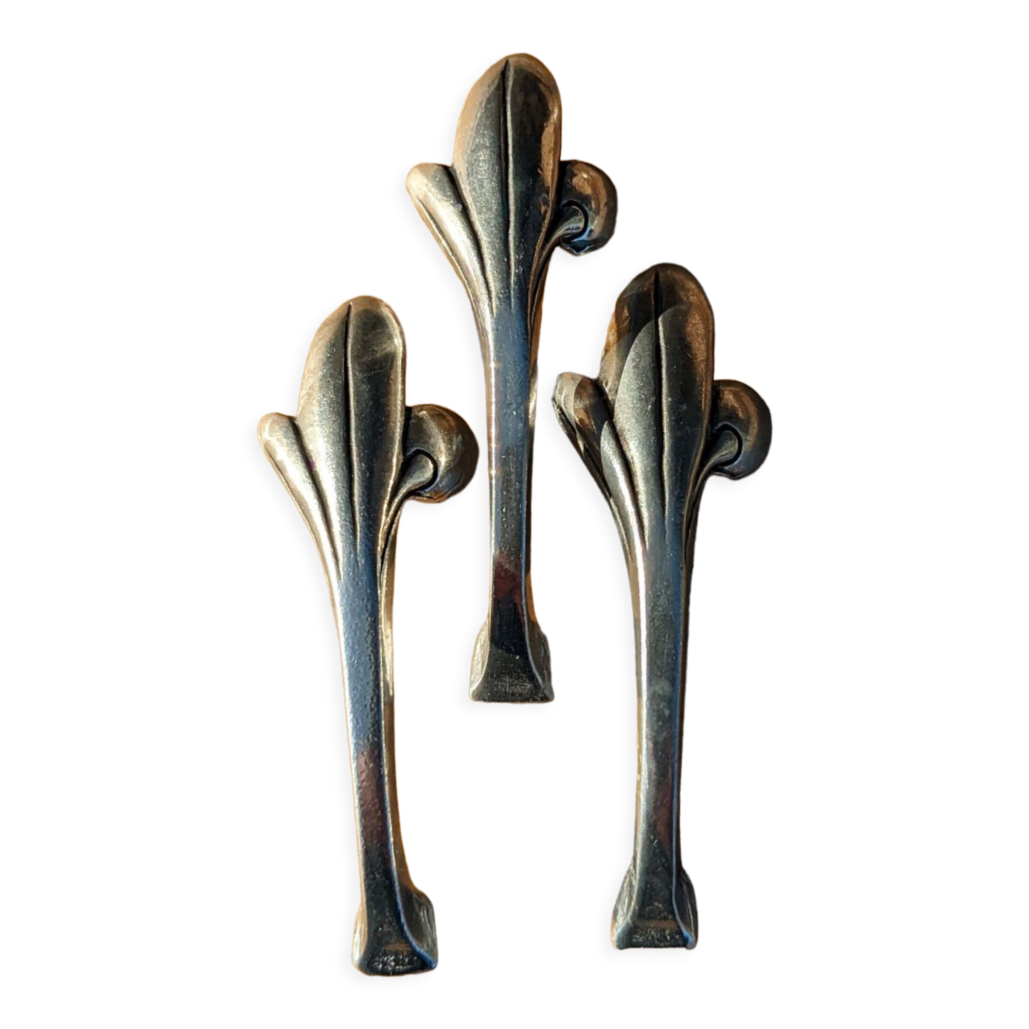 Vintage silver metal knife holders