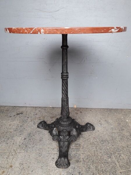 Table bistro period art Nouveau 1900 cast and marble