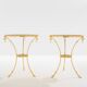 Set of 4 neoclassical side tables in brass and marble by Maison Charles, 1960.