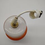 Vintage suspension lamp in white and orange opaline