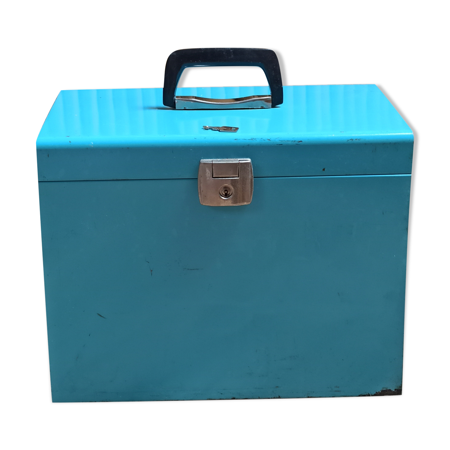 Box archives metal blue 50s industrial style