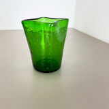 Murano Glass Bullicante Bubble "Green" Vase Element Shell Murano, Italy, 1970s