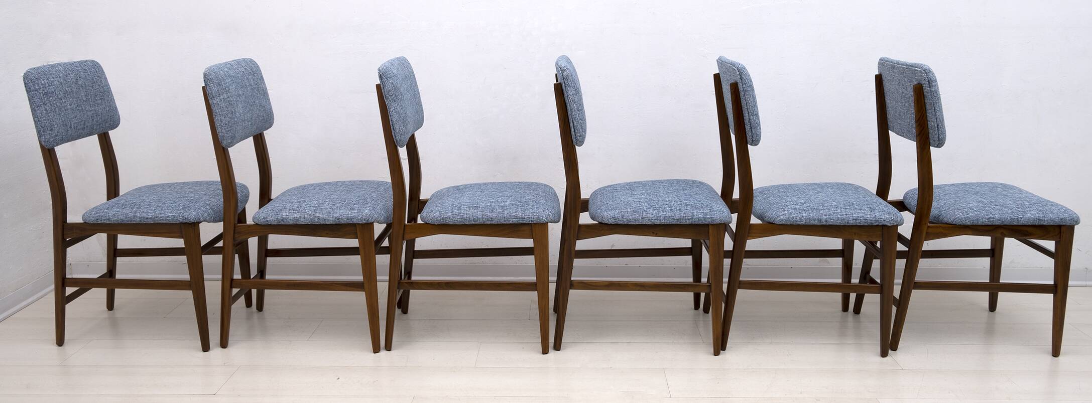 Six of Edmondo Palutari for Dassi Mid-Century Italian Teak Dining Chairs,50