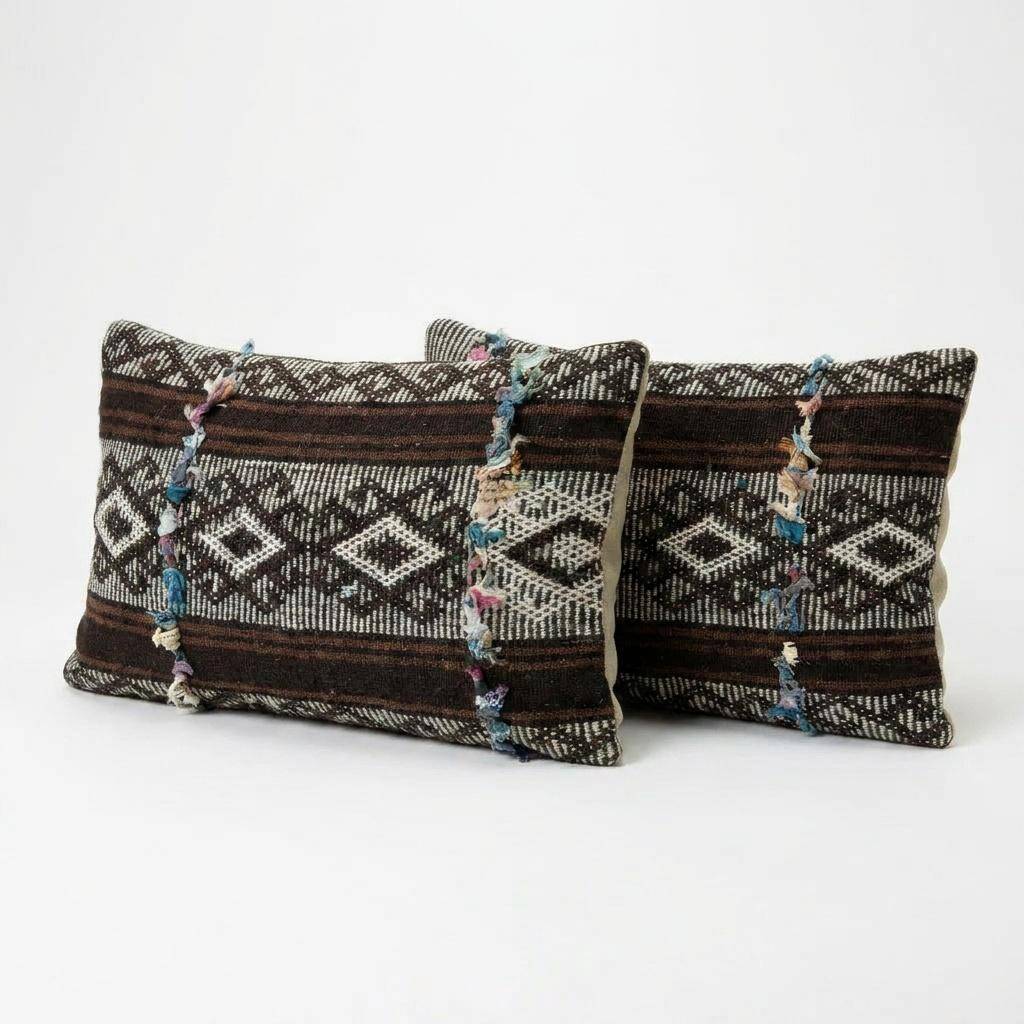 Set of 2 vintage kilim cushion covers 36x51 cm