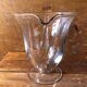 Old pitcher service and 5 foot glasses in engraved glass vintage table art