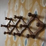 Vintage wooden ball accordion coat rack