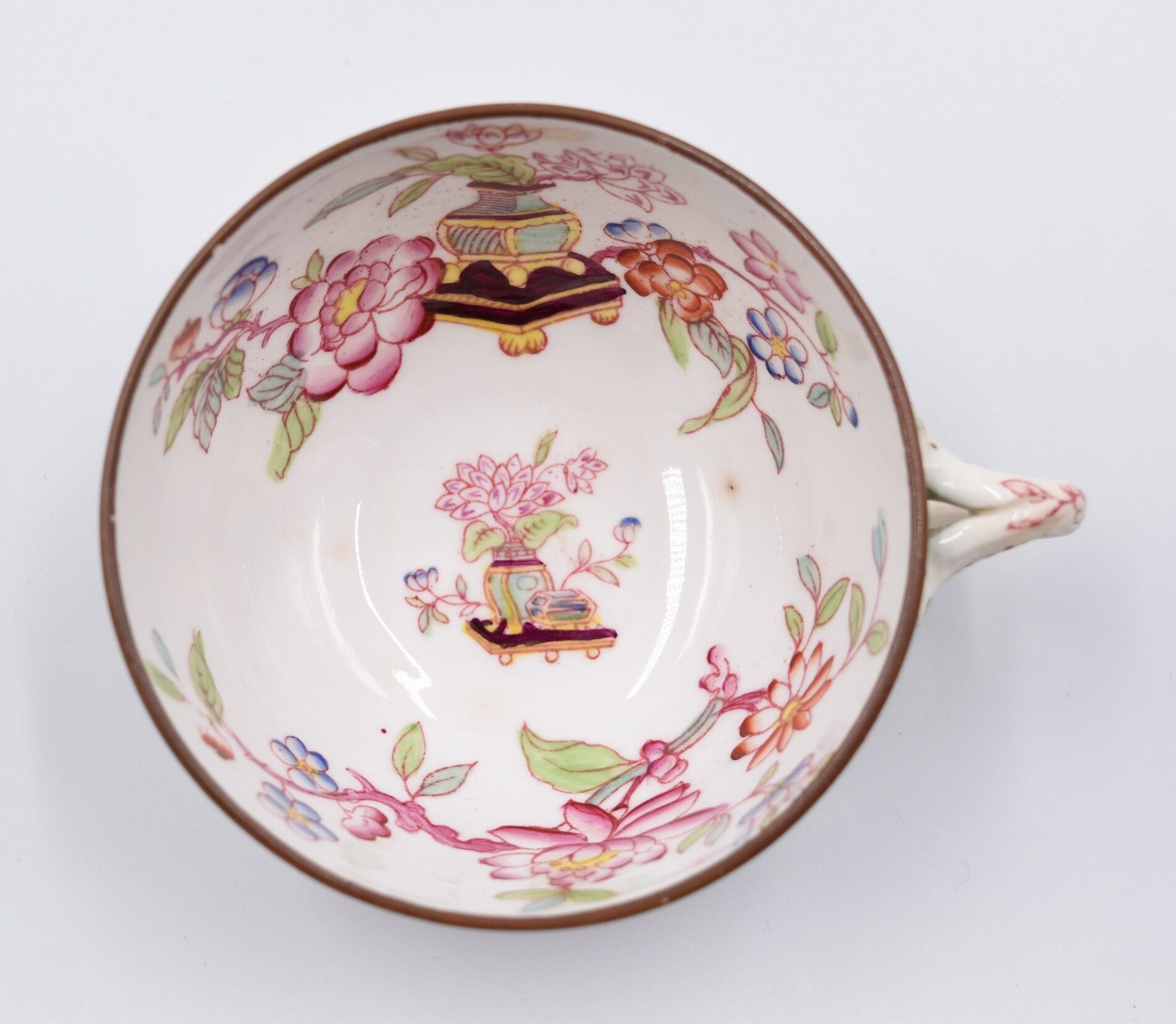 Cup and under cup Sarreguemines décor Minton n°248