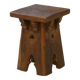 Tabouret brutaliste en chêne début 20ème