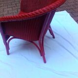 Vintage chair in red rattan