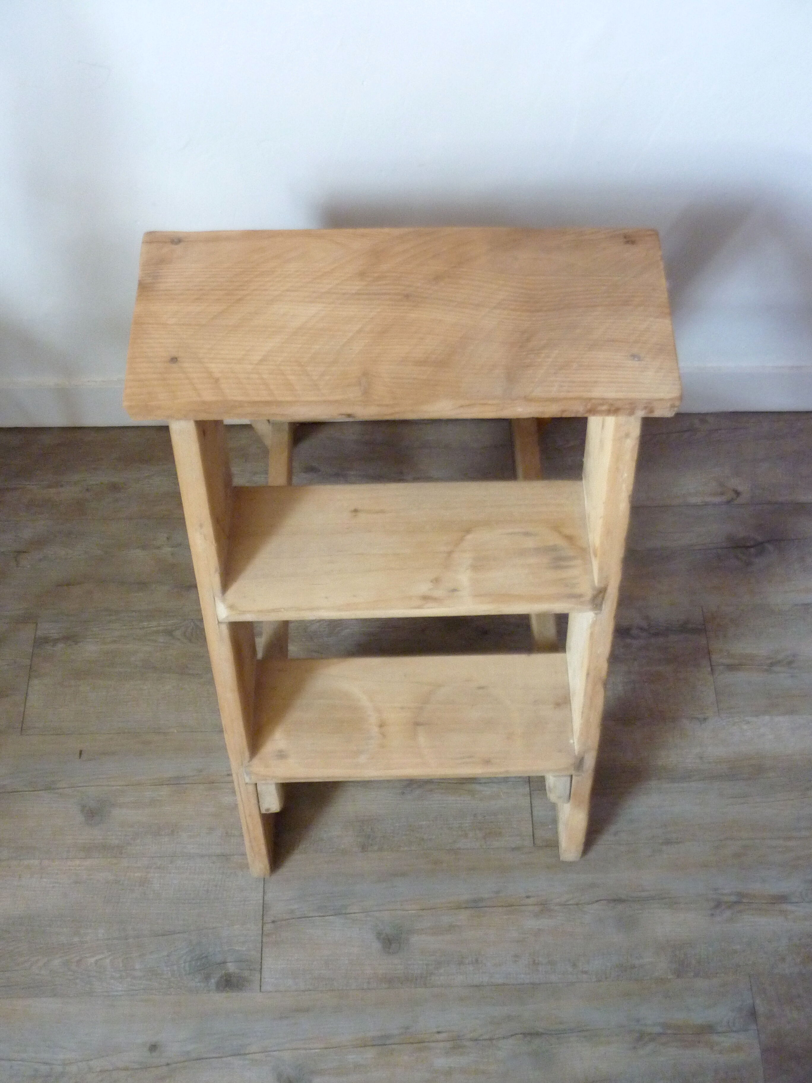 Step ladder 3 steps in solid wood