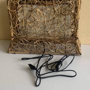 Lampe de sol/table en osier vintage