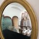 Large wooden mirror - oval - beveled - France - French decoration