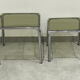 Table gigogne chrome et verre fumé lot de 2