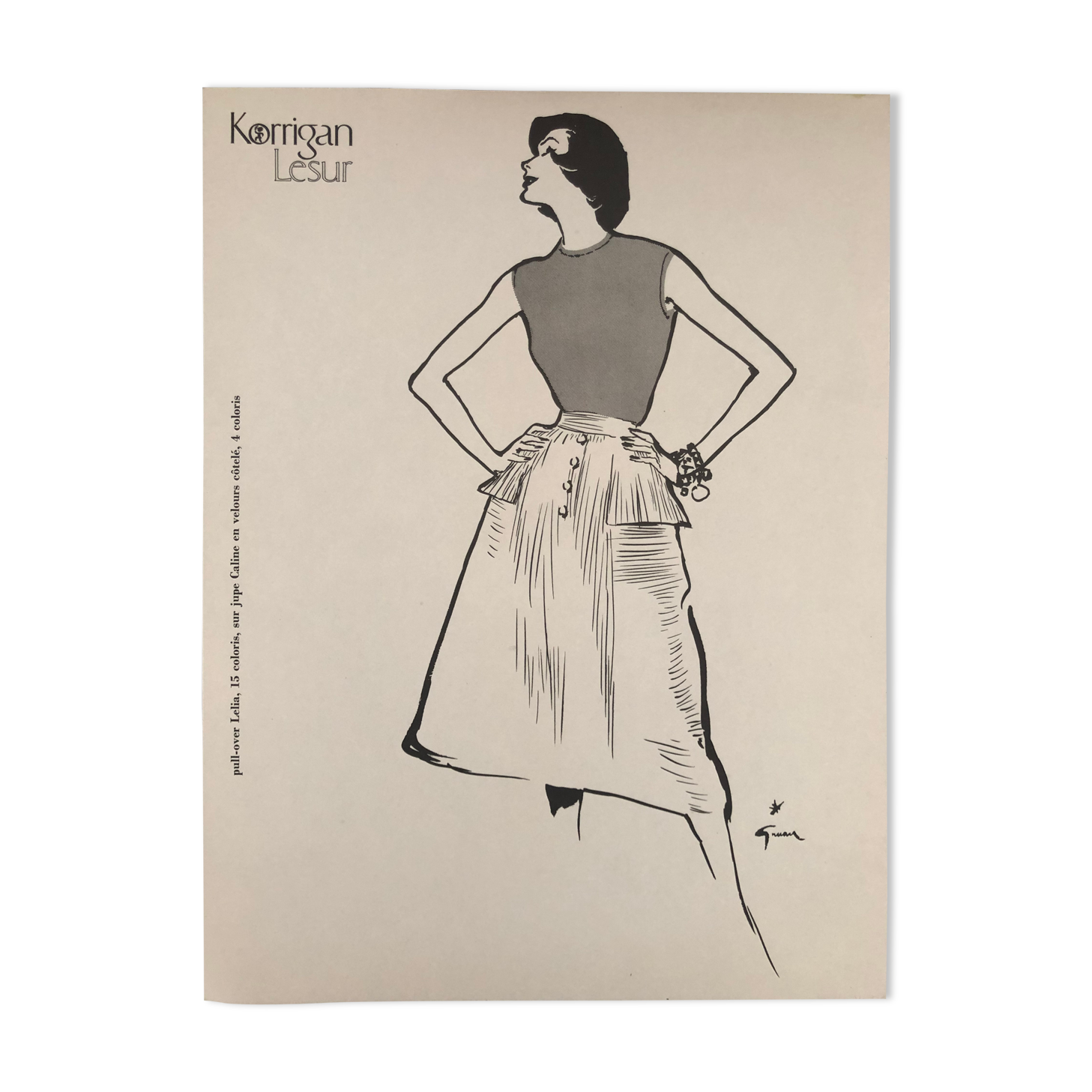 Fashion illustration 1957 by René Gruau