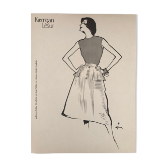 Fashion illustration 1957 by René Gruau