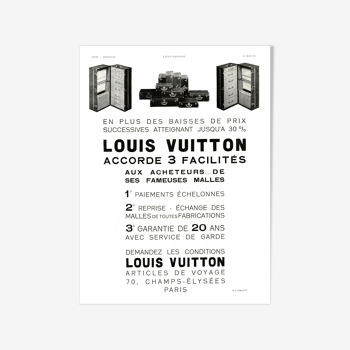 Affiche vintage années 30 Louis Vuitton 30x40cm sans cadre