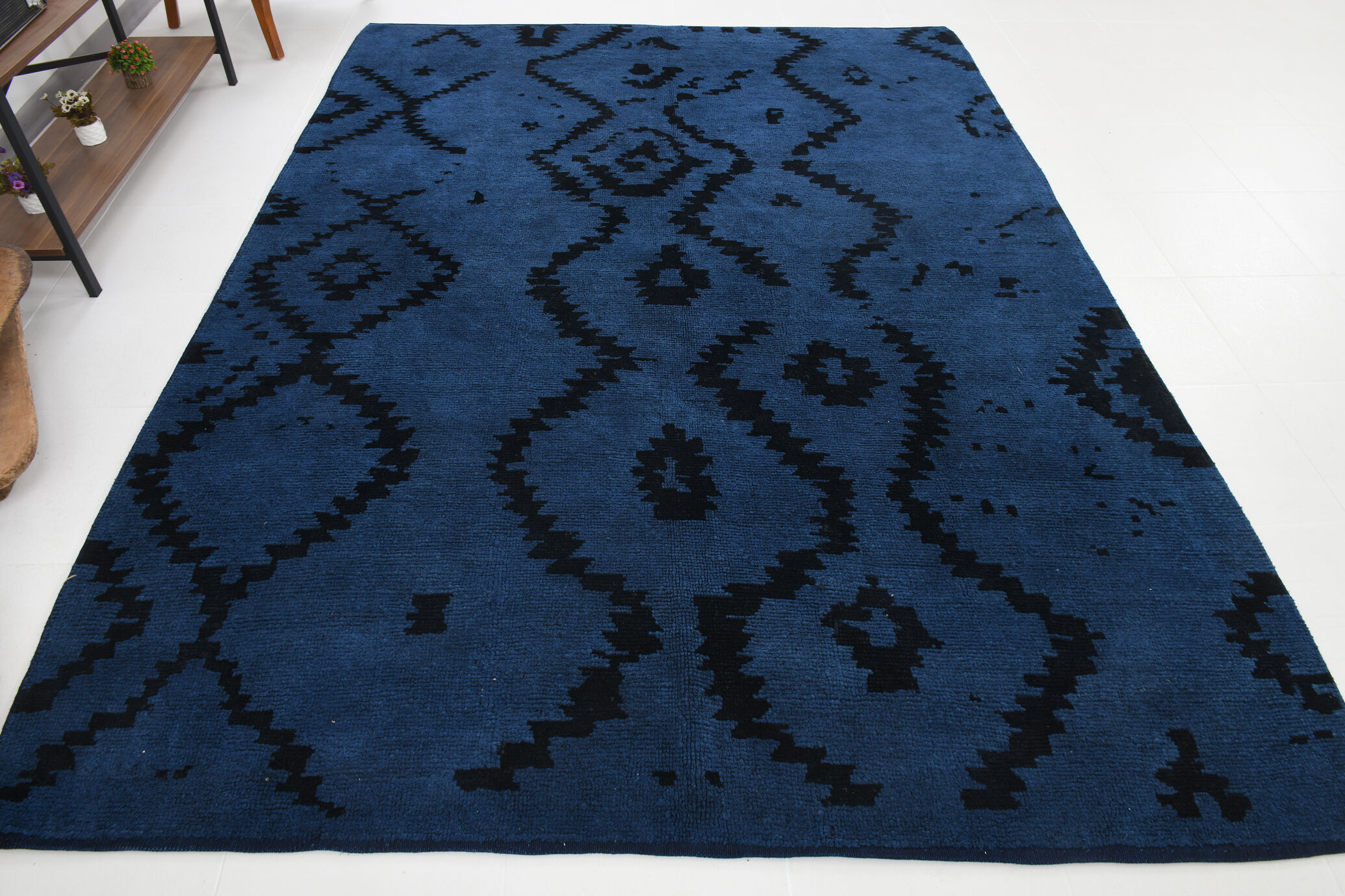 Navy Blue Hemp Carpet Rug,293x219Cm