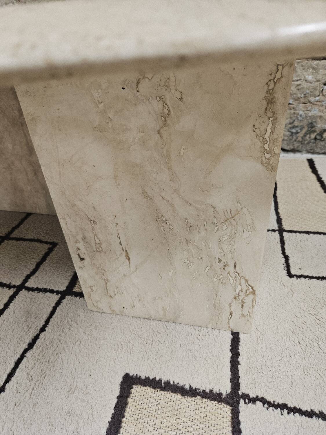 Vintage travertine table 1980"