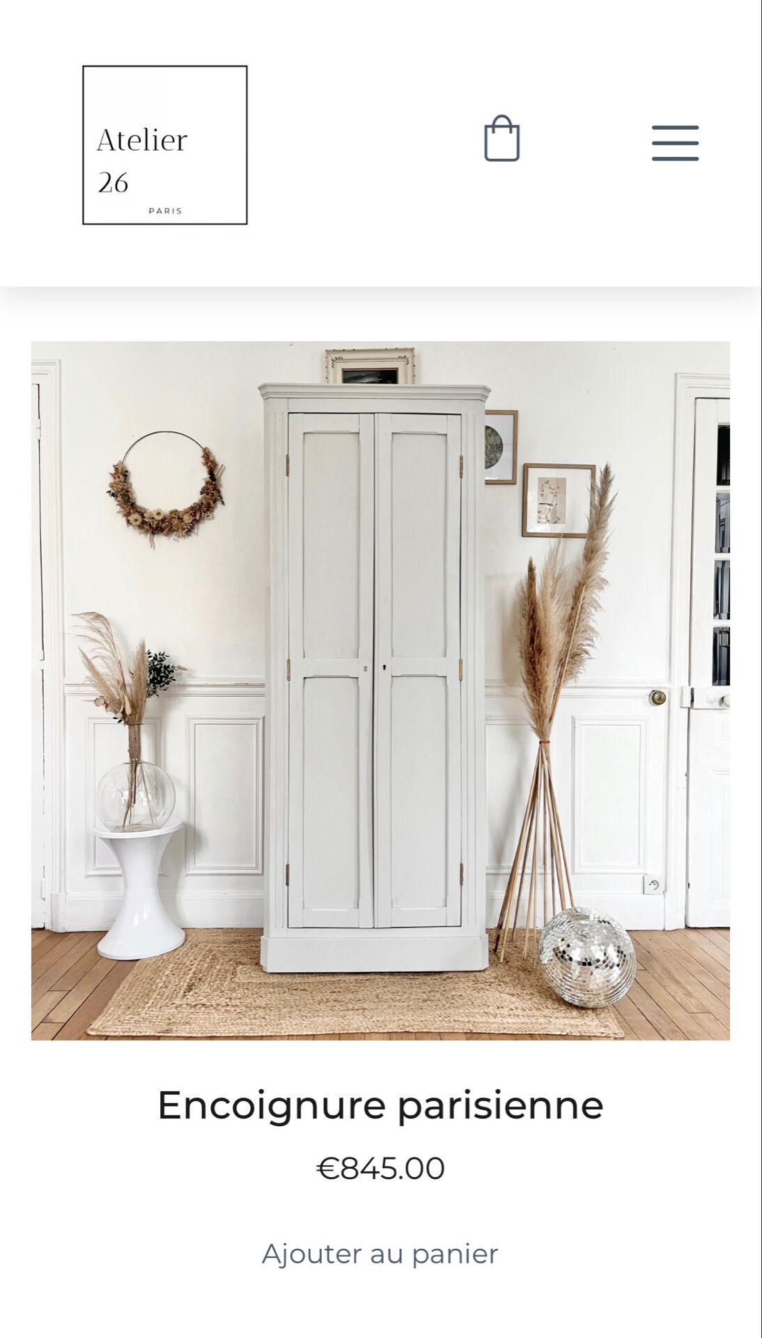 Encoignure armoire d’angle parisienne