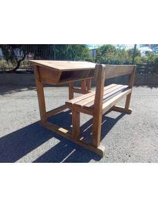 Old double school desk