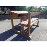 Old double school desk