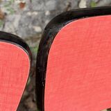 4 red Formica chairs with Eiffel legs 1950