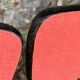 4 red Formica chairs with Eiffel legs, 1950s