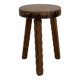 Tabouret pieds Tripod brutaliste bois massif