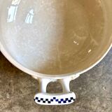 Creil & Montereau ironstone salad bowl and soup tureen, "Damier" service