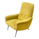 Fauteuil italien jaune moutarde style Mid-Century