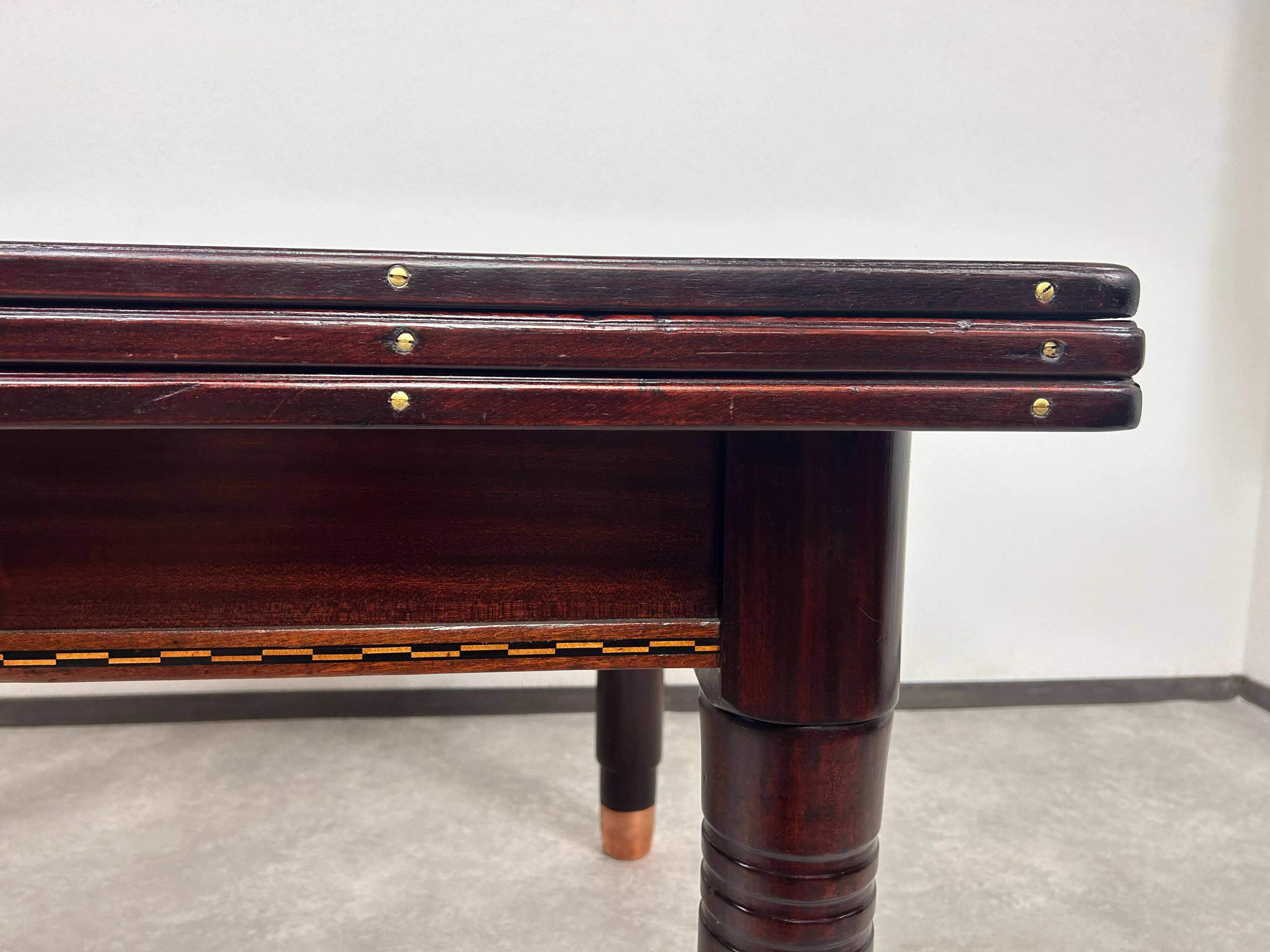 Large dining table in the Secession style by Karoly Lingel, Budapest.
