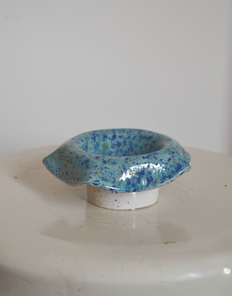 Original ceramic pocket tray or candle holder