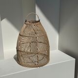 Rattan pendant lamp in the shape of bell D25 H28
