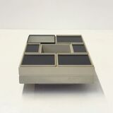 Modular white coffee table designed by Carlo Hauner for Forma