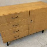 Scandinavian vintage chest of drawers from the 60s in light oak