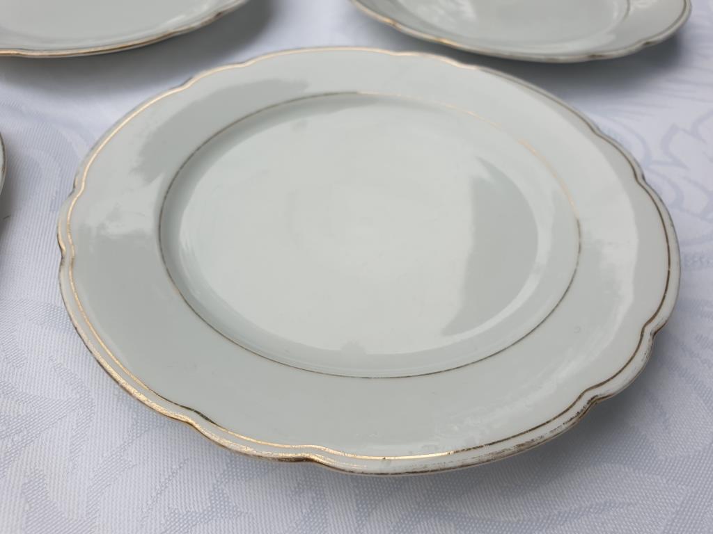 Set 7 plates porcelain gold fillets Seltmann Bavaria