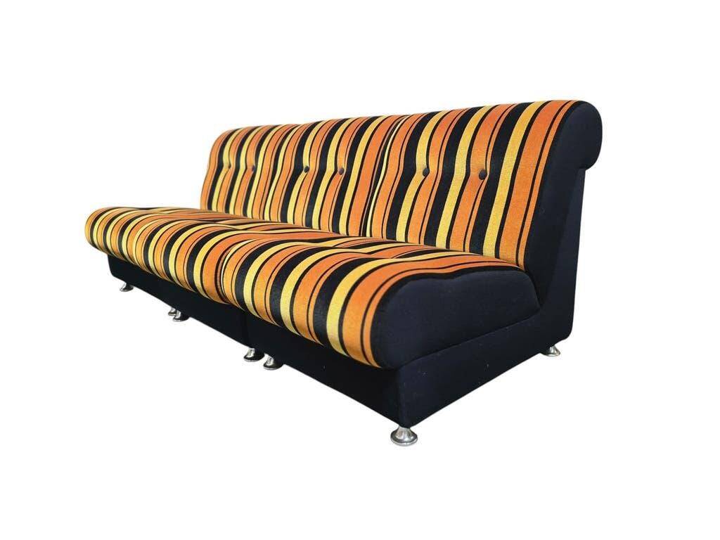 Fauteuil vintage à rayures orange space age / fauteuil une place