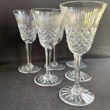 6 anciens verres à vin en cristal taillé