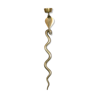 Cobra brass wall candlestick, 70s