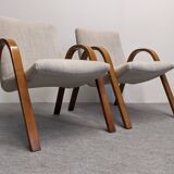 Pair of Bow Wood armchairs by Steiner from the 50s/60s