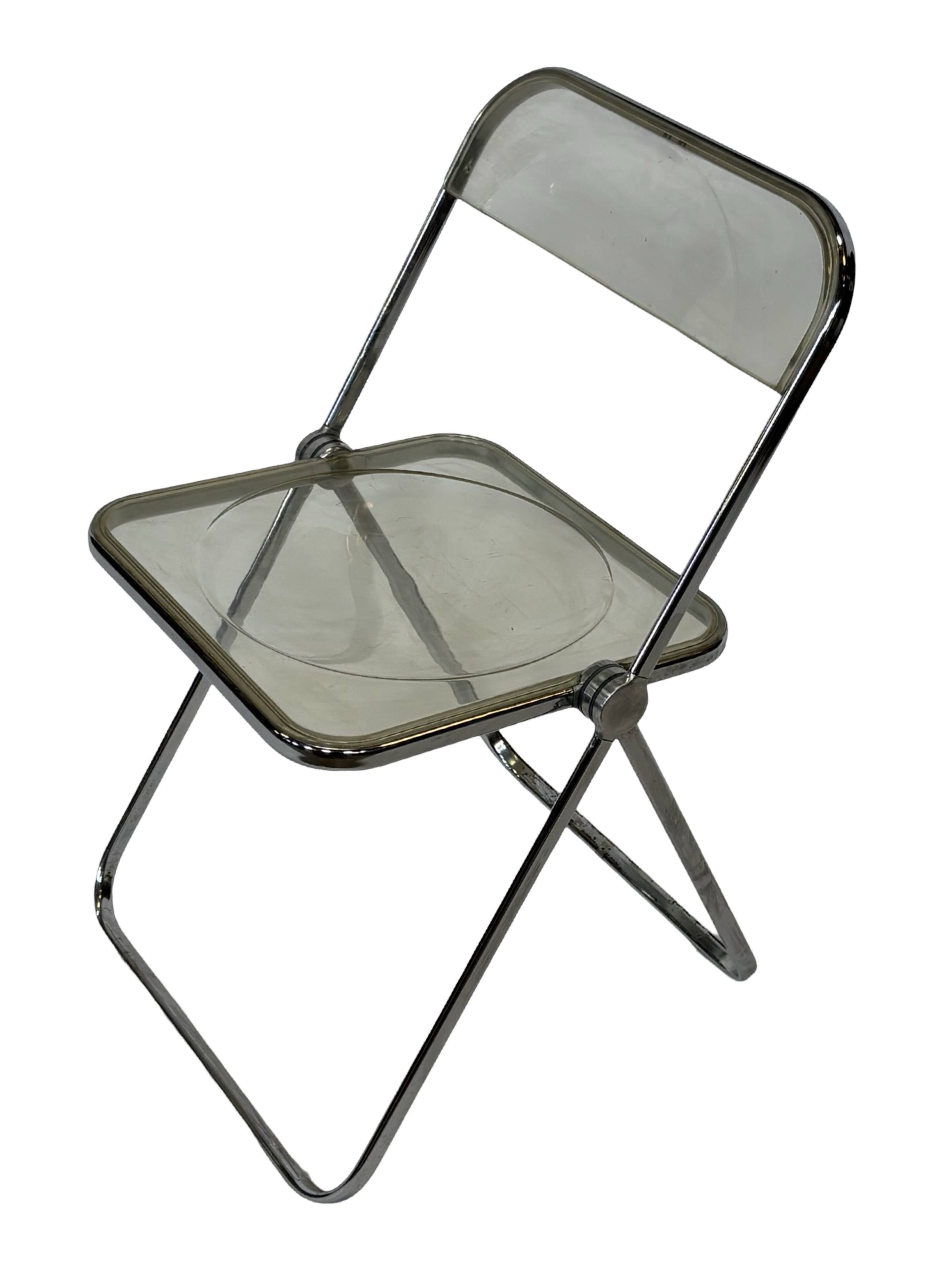 Chaise vintage Plia par Giancarlo Piretti pour Castelli