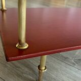 Vintage glass and brass coffee table