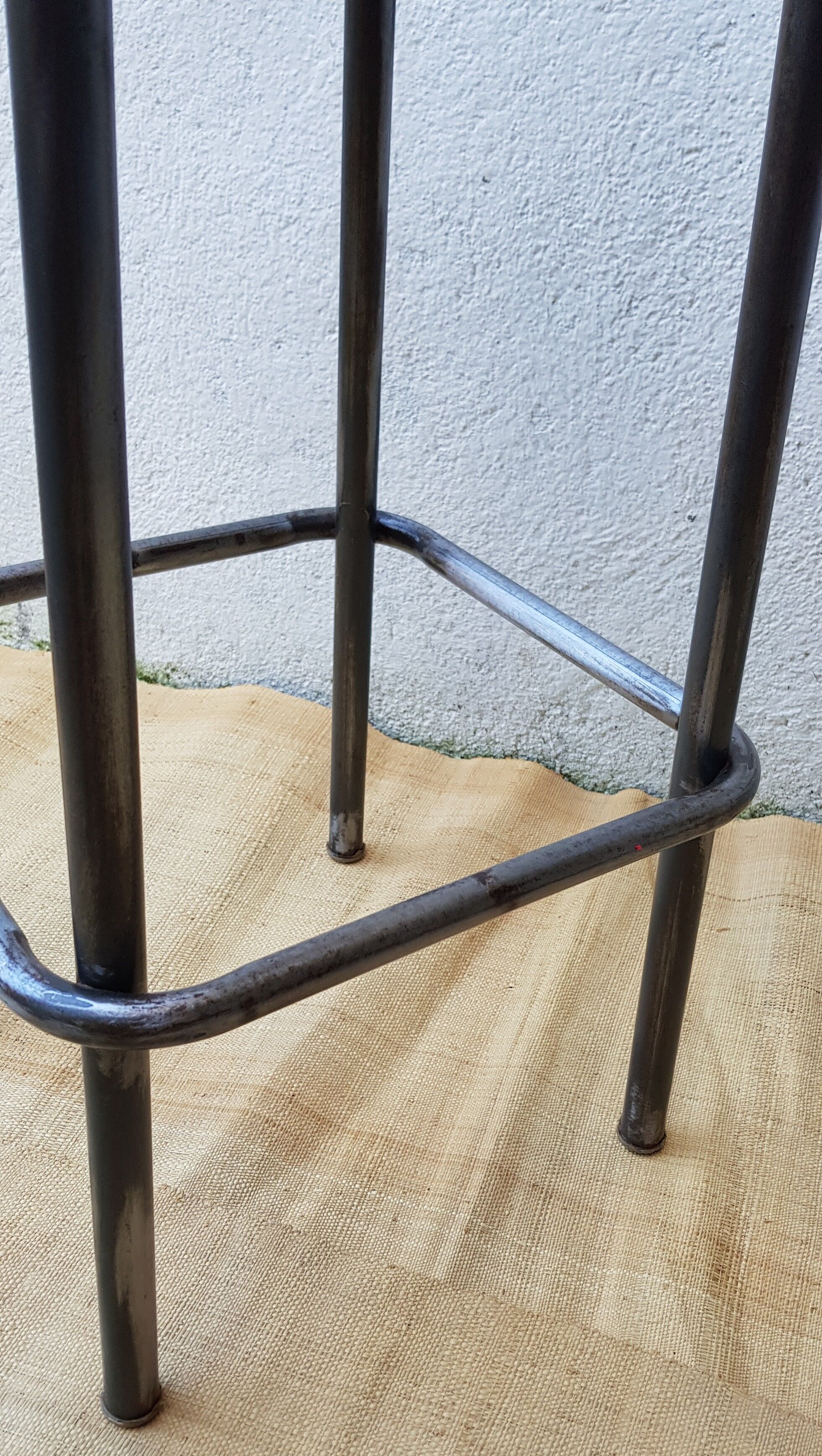 High wood and metal stool