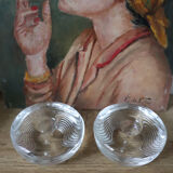 Bougeoirs vintage en verre années 1970 Finlande