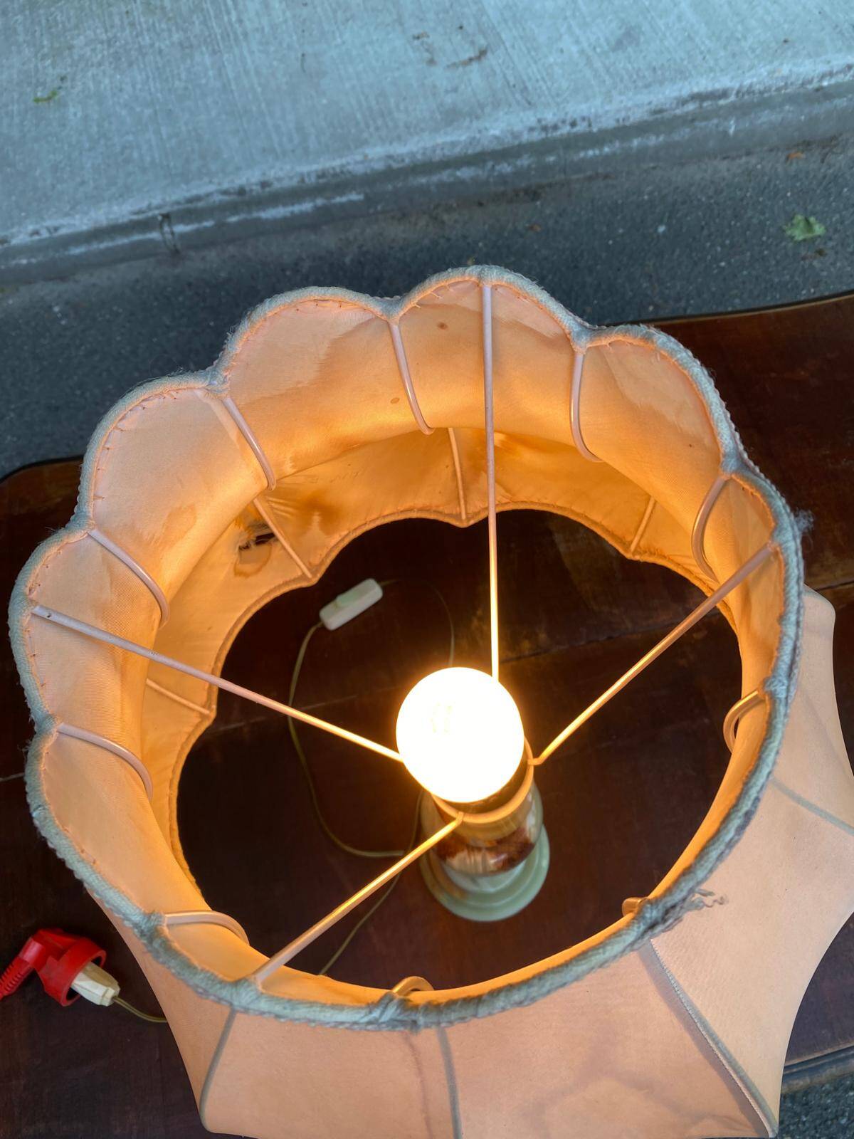 Lampe onyx vintage vert et marron